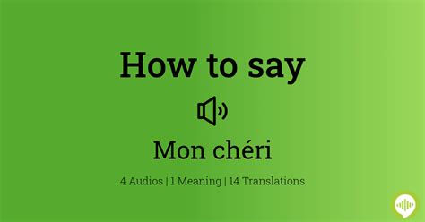 mon cheri meaning|how to pronounce mon cheri.